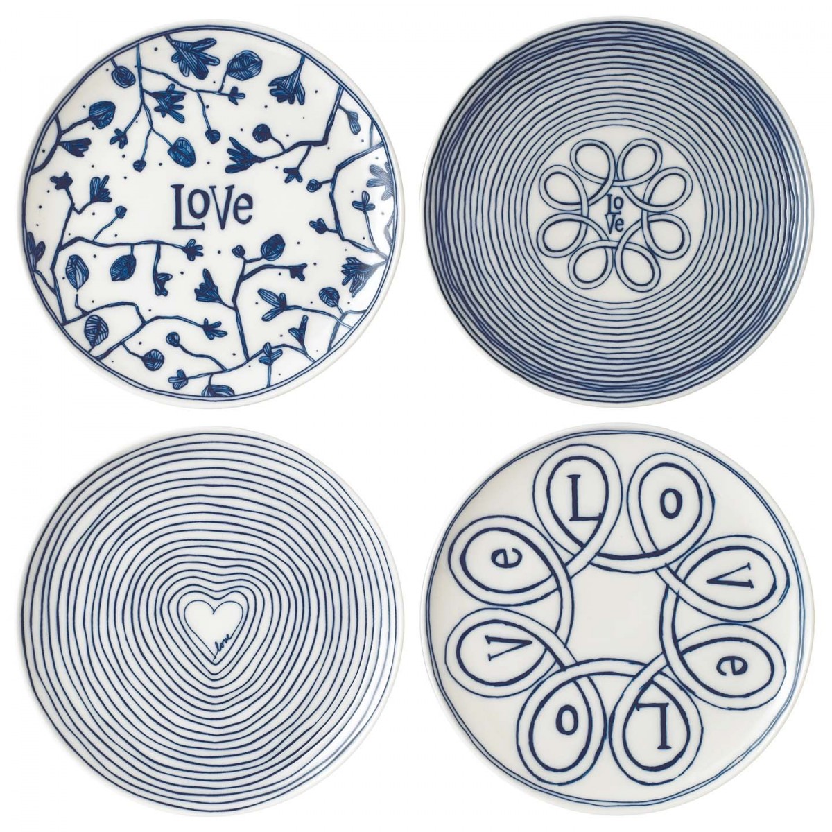 Royal Doulton X Ellen DeGeneres Love Accent Plate Set Of 4